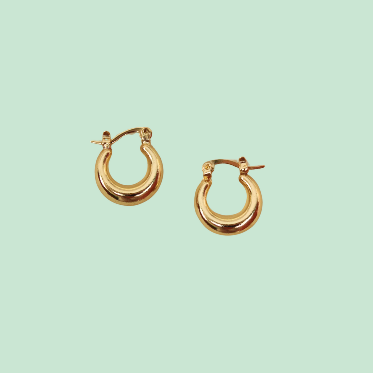 real 18k gold plated small hoop earrings 